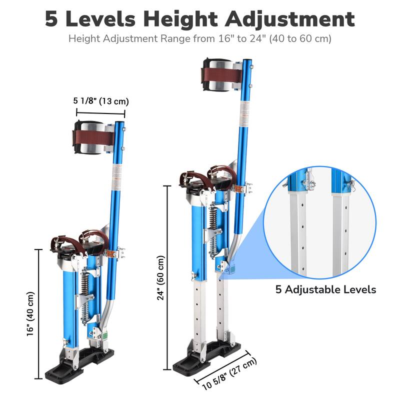Adjustable Drywall Stilts 16"24" Aluminum Work Tool for